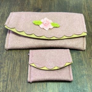 Vintage Clutch Bag with Matching Coin Purse Inside